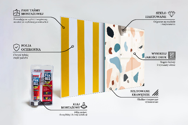 Kitchen glass panel Terrazzo terrazzo stone