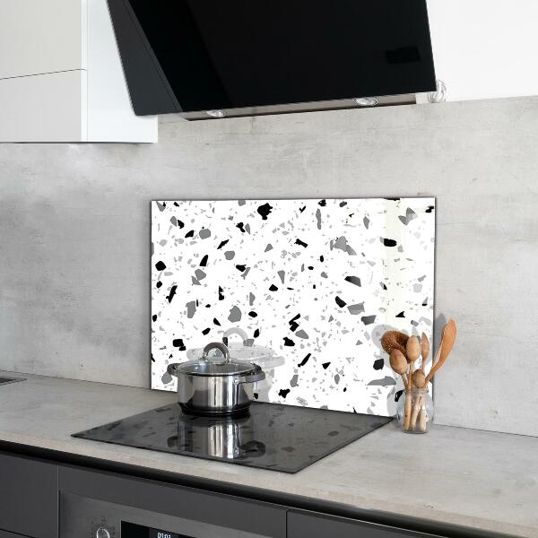 Kitchen glass panel Monochrome terrazzo