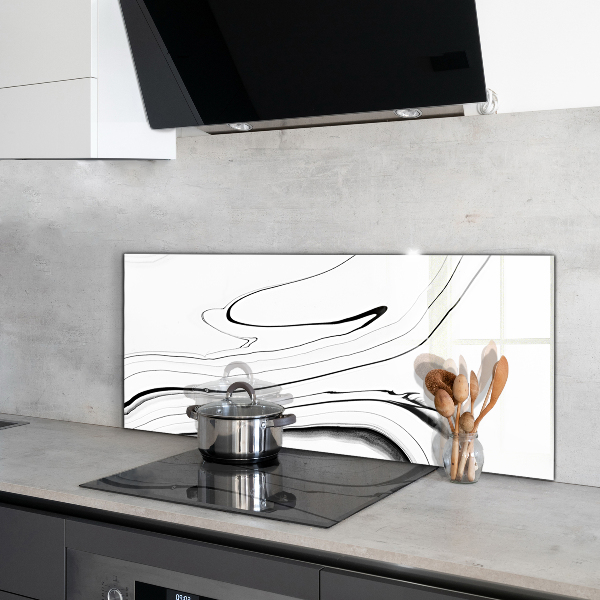 Hob splashback White marble structure