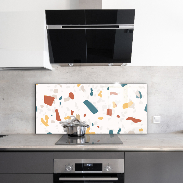 Kitchen glass panel Terrazzo stone