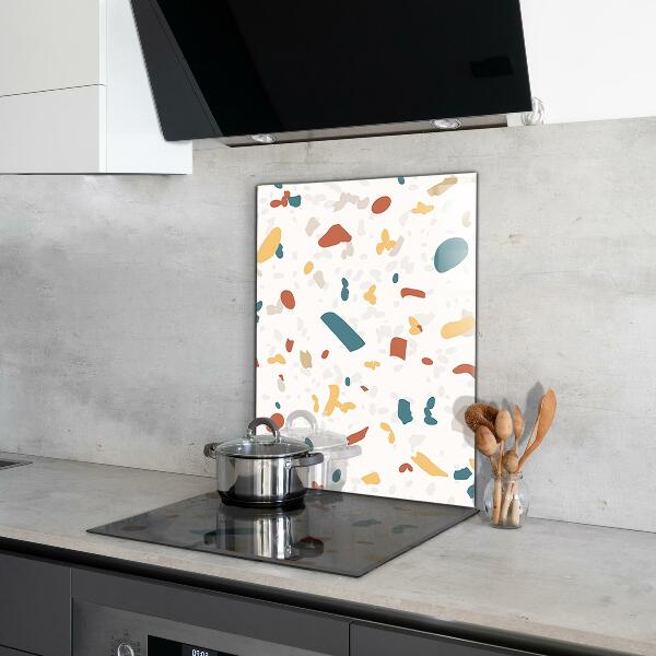 Kitchen glass panel Terrazzo stone