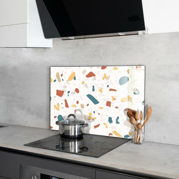 Kitchen glass panel Terrazzo stone