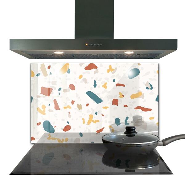 Kitchen glass panel Terrazzo stone