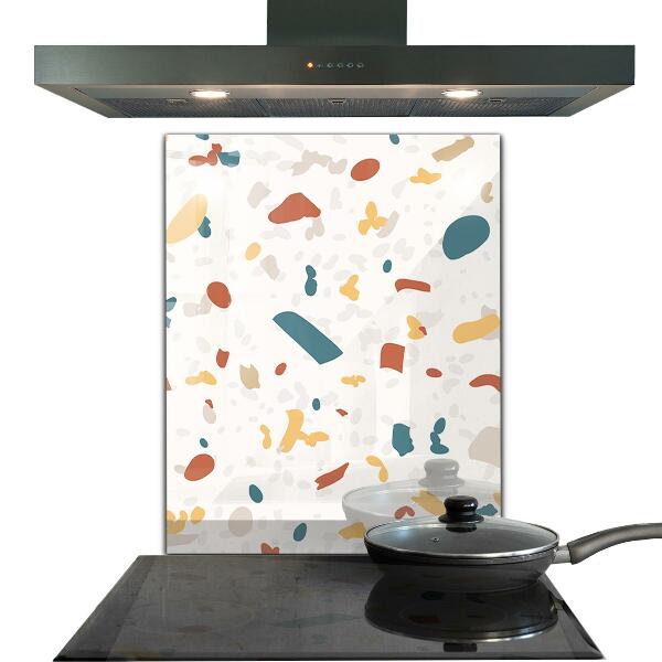 Kitchen glass panel Terrazzo stone