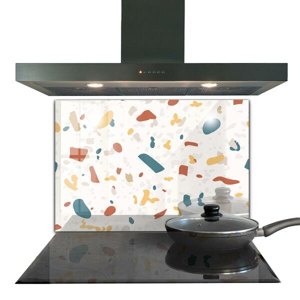 Kitchen glass panel Terrazzo stone