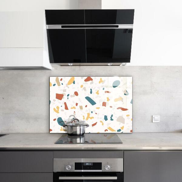 Kitchen glass panel Terrazzo stone