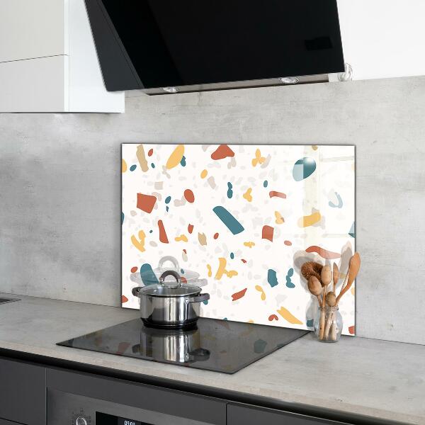Kitchen glass panel Terrazzo stone
