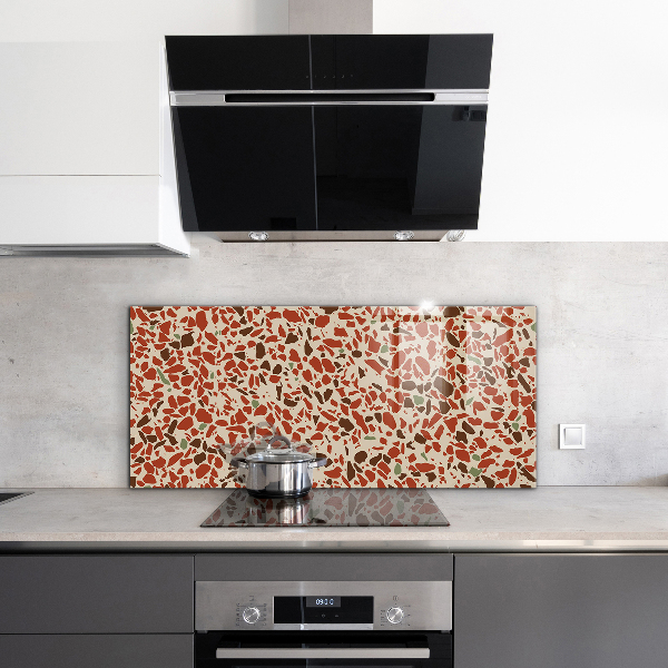 Kitchen glass panel Terrazzo stone structure