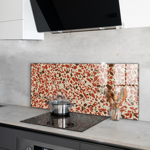Kitchen glass panel Terrazzo stone structure