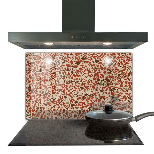 Kitchen glass panel Terrazzo stone structure
