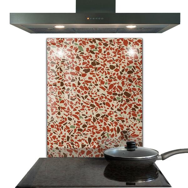 Kitchen glass panel Terrazzo stone structure