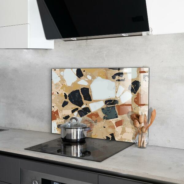 Kitchen glass panel Terrazzo natural stone