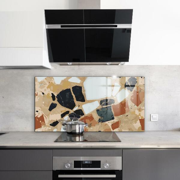 Kitchen glass panel Terrazzo natural stone