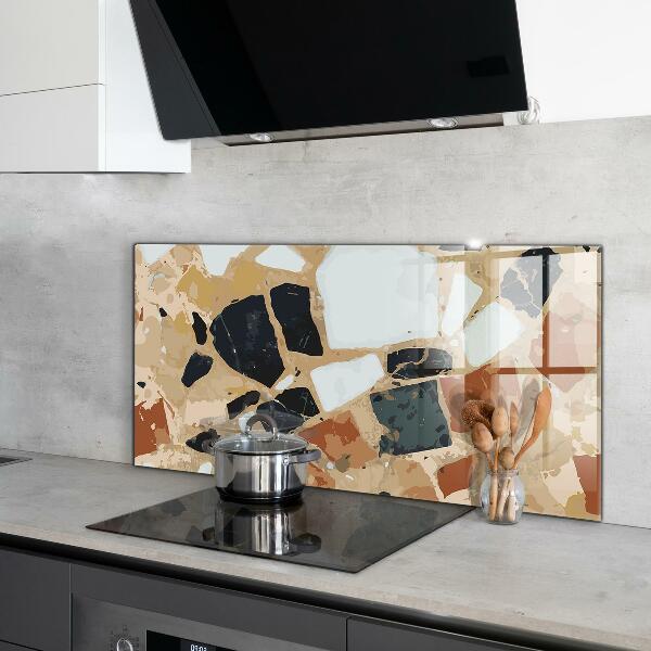 Kitchen glass panel Terrazzo natural stone