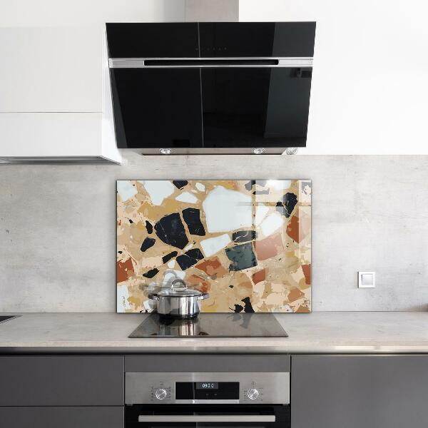 Kitchen glass panel Terrazzo natural stone