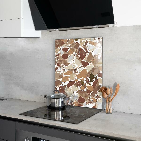 Kitchen glass panel Terrazzo natural stone