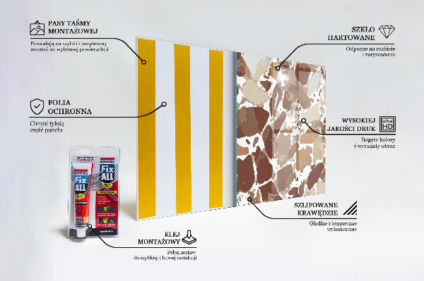 Kitchen glass panel Terrazzo natural stone