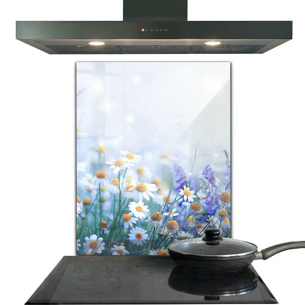Kitchen glass panel Summer meadow butterfly flower