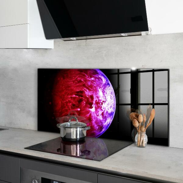 Kitchen glass panel Mysterious planet space