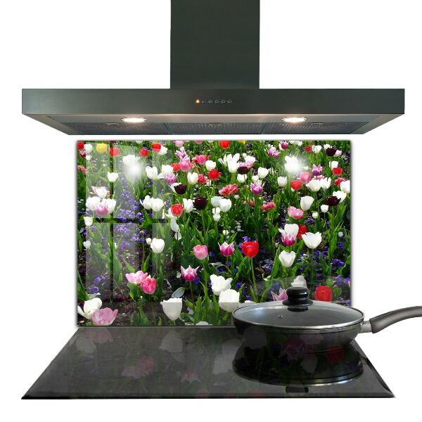 Kitchen glass panel Meadow summer flowers