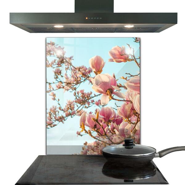 Kitchen wall panels Blooming magnolia