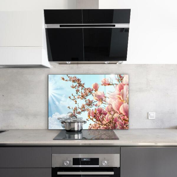 Kitchen wall panels Blooming magnolia