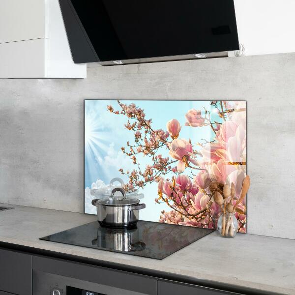 Kitchen wall panels Blooming magnolia