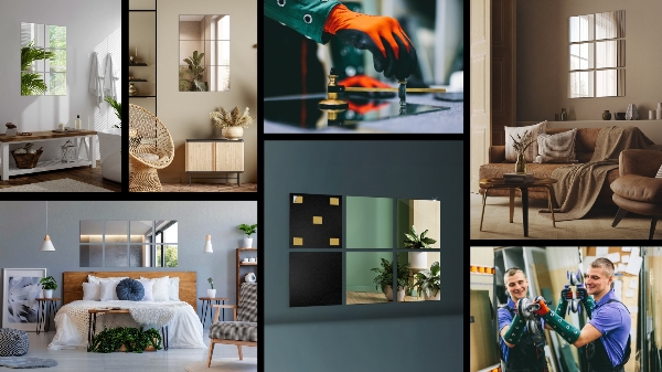 Mirror tiles for the wall 6 pcs 7x7 in (6 pcs 16x16 cm)