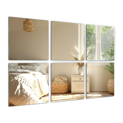 Wall mirror squares 6 pcs 8x8 in (6 pcs 20x20 cm)