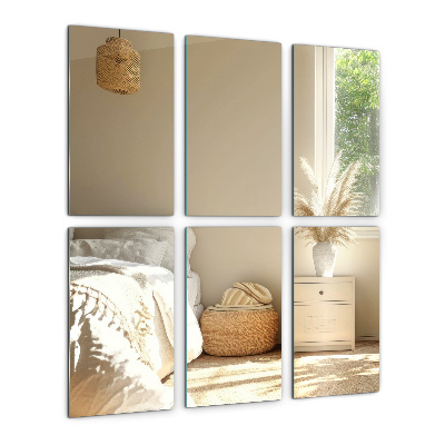 Square mirror tiles 6 pcs 12x7 in (6 pcs 30x16 cm)