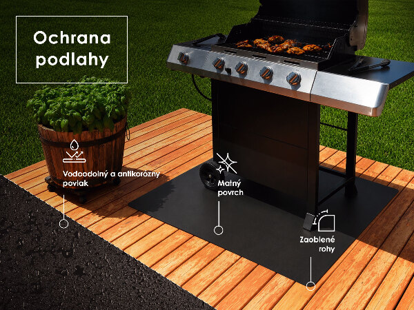 Quarter-circle aluminum grill mat 39 x 39 inches