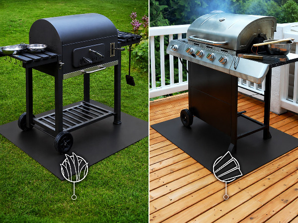 Quarter-circle aluminum grill mat 39 x 39 inches