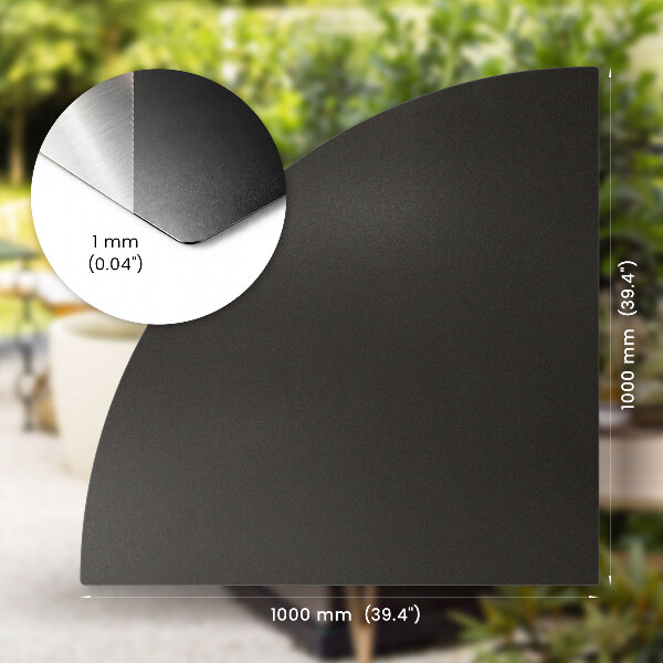 Quarter-circle aluminum grill mat 39 x 39 inches