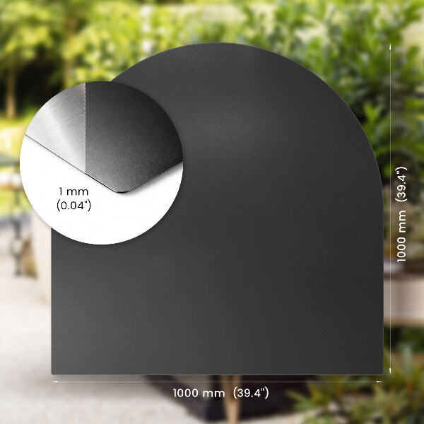 Semi-oval metal sheet barbecue grill 39x39 in (100x100 cm)