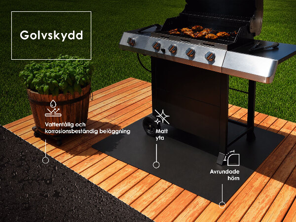 Rectangular barbecue floor protector 39x27 in (100x70 cm)