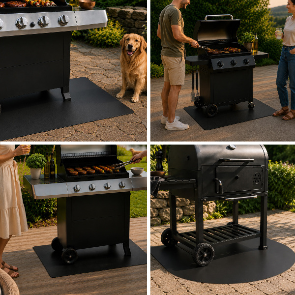Rectangular stainless steel grill mat 39x31 inches