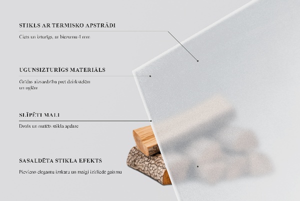 Hexagonal translucent wood stove pad h15 in (h 40 cm)