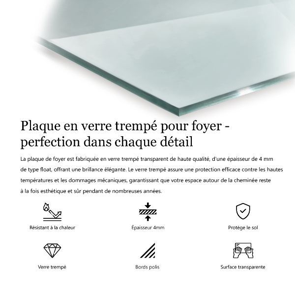 Glass wood burner hearth 20x20 in (50x50 cm)