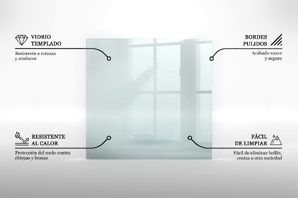 Glass wood burner hearth 24x24 in (60x60 cm)