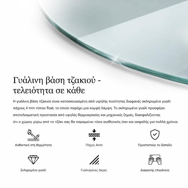 Glass hearth 39x39 in (100x100 cm)