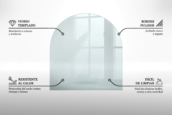 Glass hearth 32x28 in (80x70 cm)