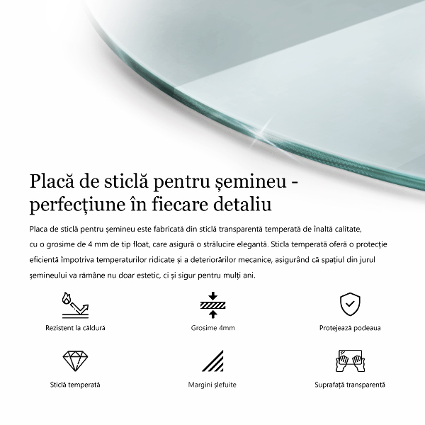 Glass hearth 32x28 in (80x70 cm)