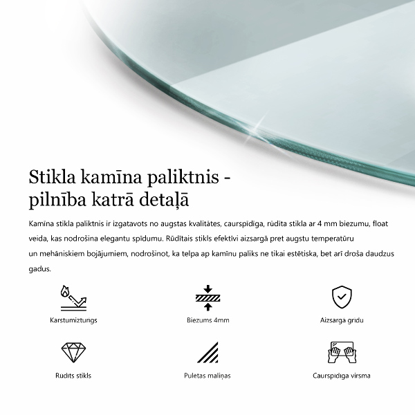 Glass hearth 32x28 in (80x70 cm)