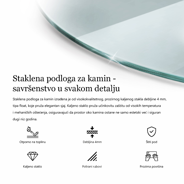 Glass hearth 32x28 in (80x70 cm)