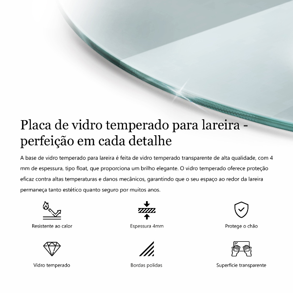 Corner glass hearth fi35 in (90 cm)