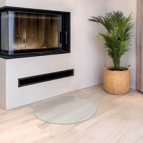 Round translucent fireplace pad fi19 in (fi 50 cm)