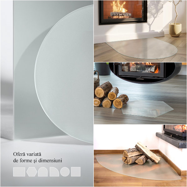 Round translucent fireplace pad fi23 in (fi 60 cm)