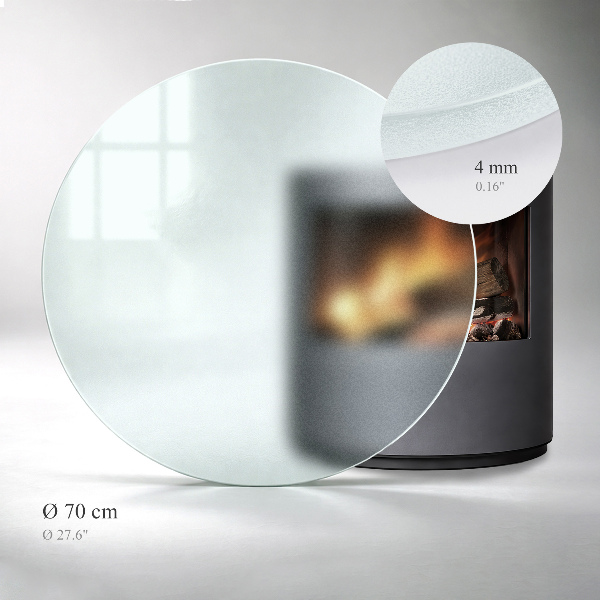 Round translucent fireplace pad fi27 in (fi 70 cm)