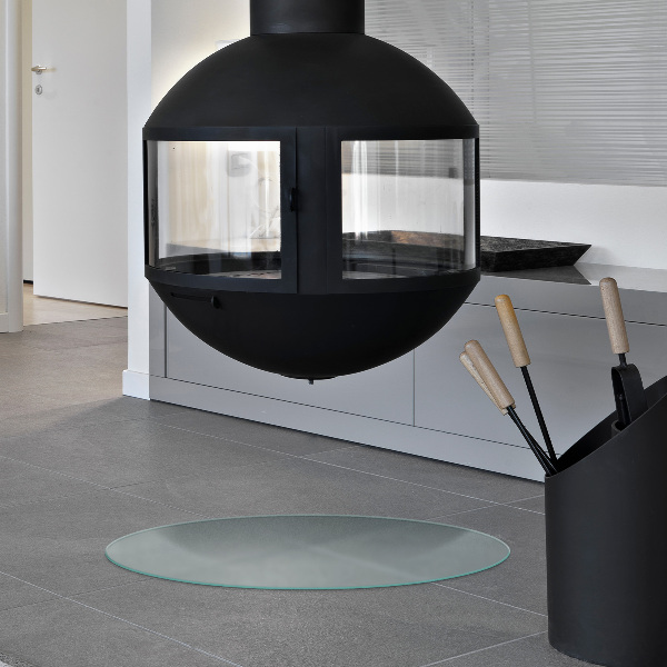 Round translucent fireplace pad fi31 in (fi 80 cm)
