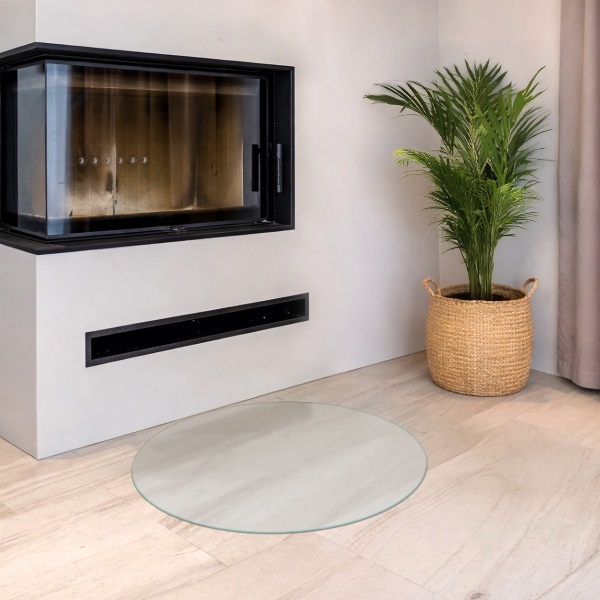 Round translucent fireplace pad fi31 in (fi 80 cm)